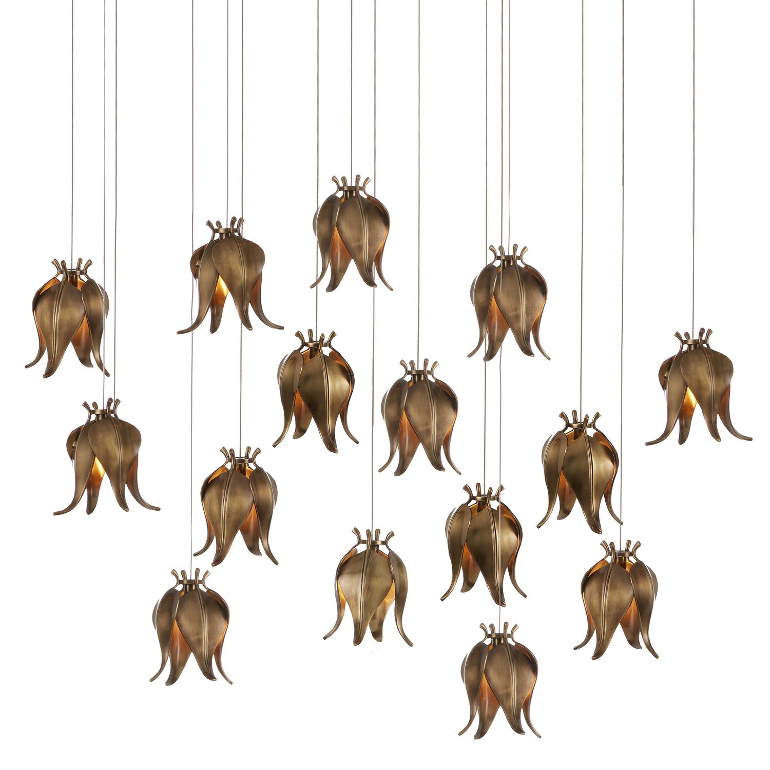 Currey and Company - 9000-1023 - 15 Light Pendant - Antique Brass