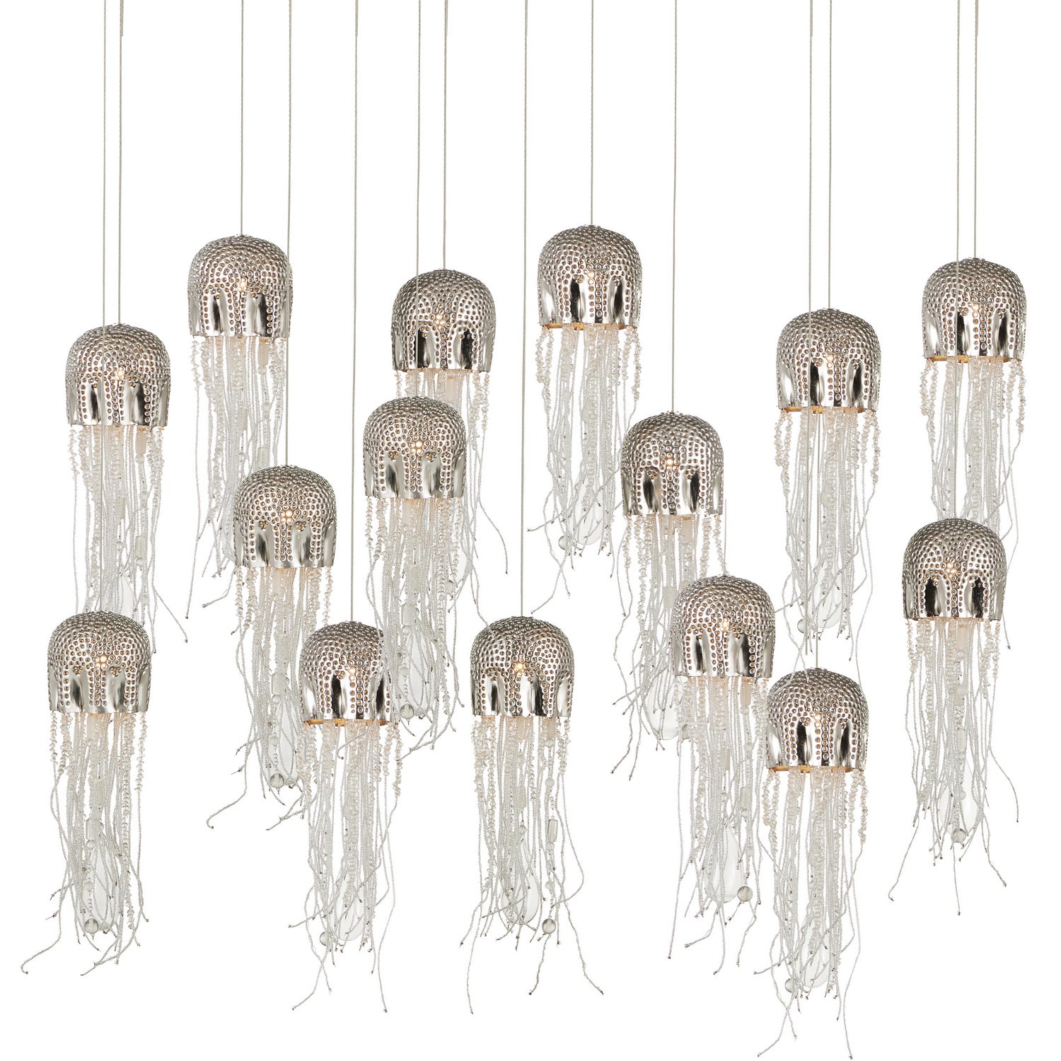 Currey and Company - 9000-1030 - 15 Light Pendant - Nickel