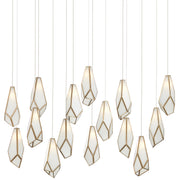 Currey and Company - 9000-1037 - 15 Light Pendant - White/Antique Brass