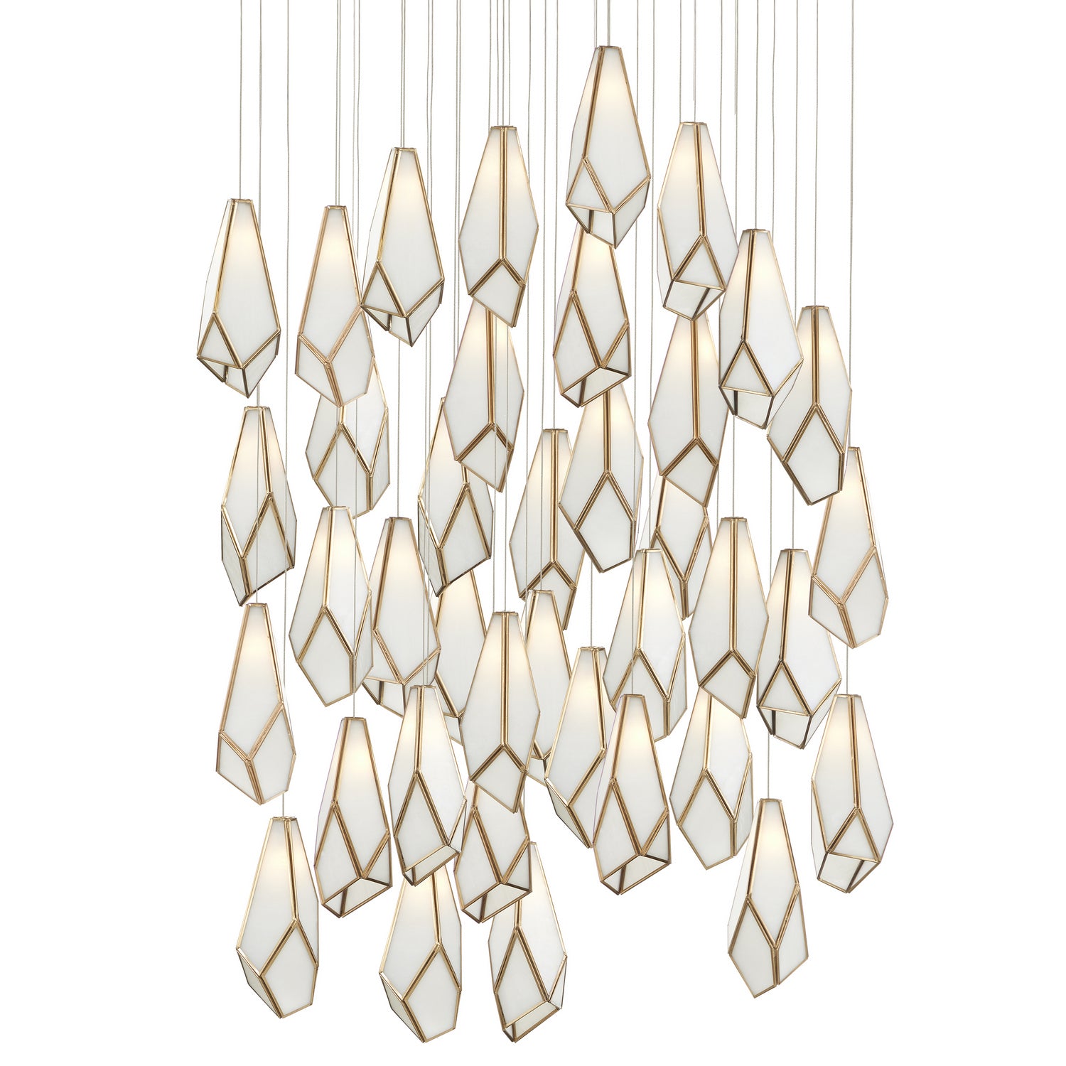 Currey and Company - 9000-1039 - 36 Light Pendant - White/Antique Brass