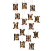 Currey and Company - 9000-1043 - 15 Light Pendant - Brown/Black/Natural