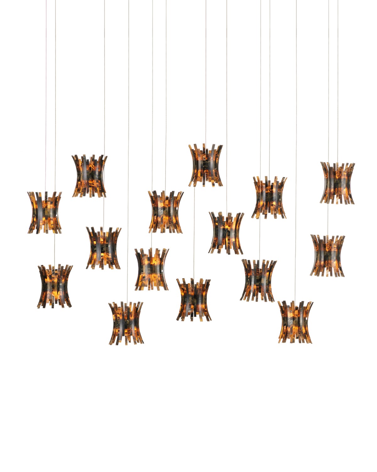 Currey and Company - 9000-1044 - 15 Light Pendant - Brown/Black/Natural