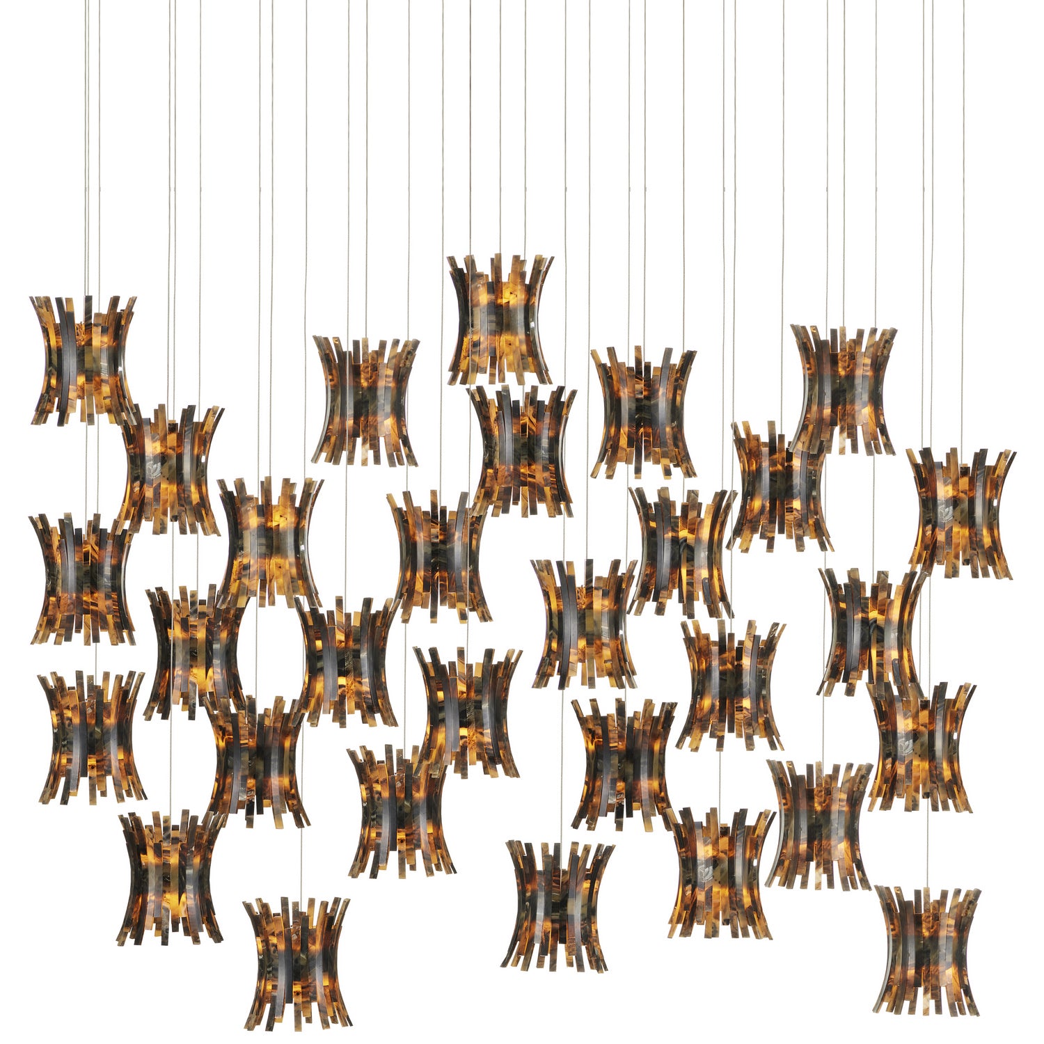 Currey and Company - 9000-1045 - 30 Light Pendant - Brown/Black/Natural