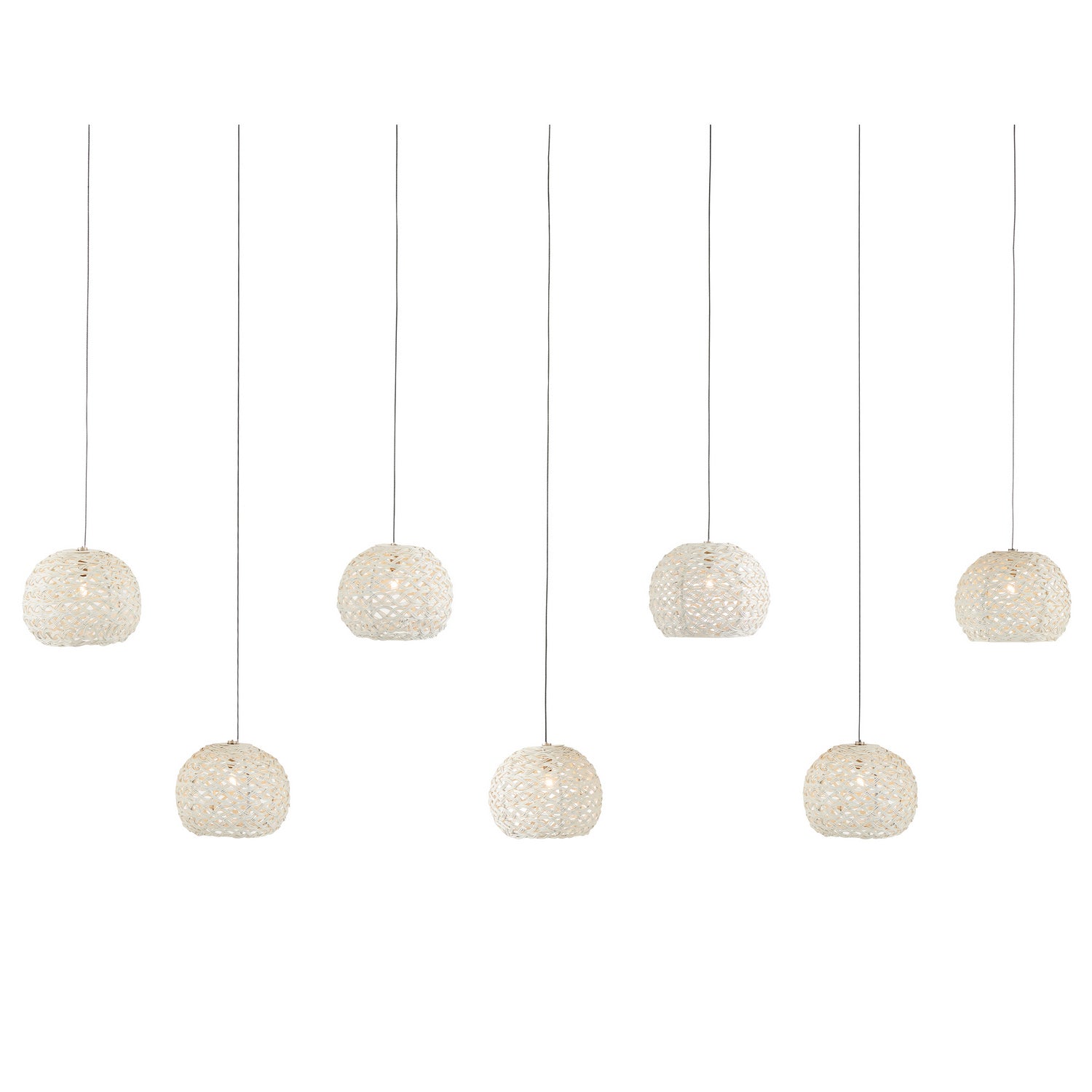 Currey and Company - 9000-1066 - Seven Light Pendant - Sugar White