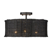 Golden - 1084-SF BLK-BW - Three Light Semi-Flush Mount - Erma - Matte Black