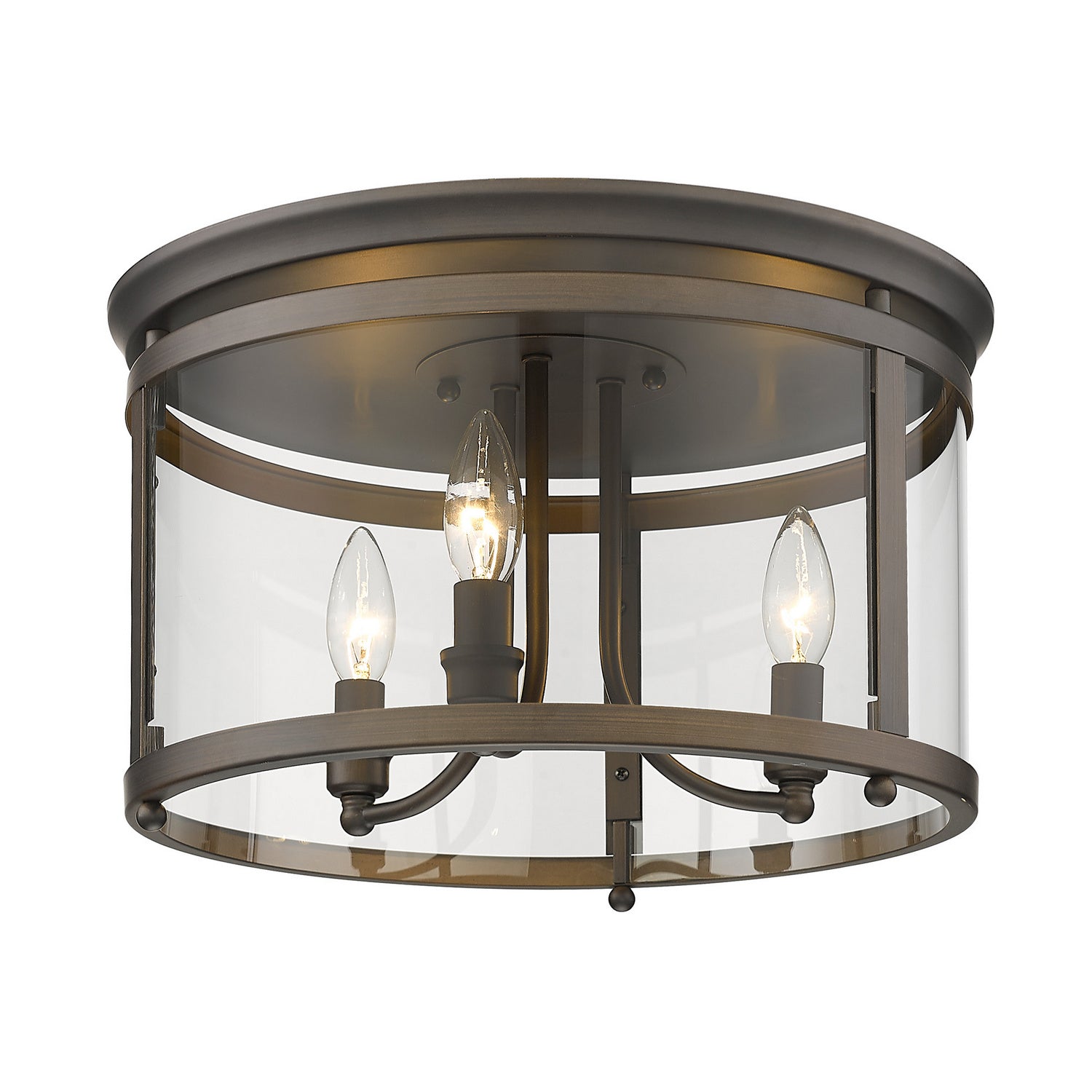 Golden - 1157-FM RBZ - Three Light Flush Mount - Payton - Rubbed Bronze