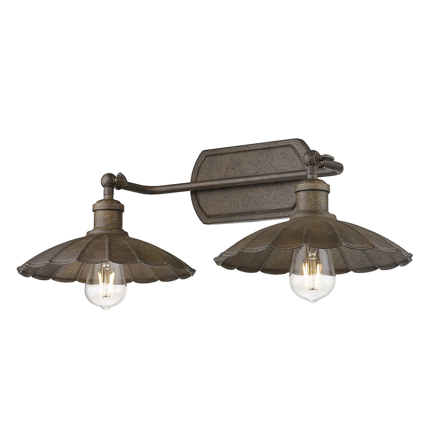Golden - 3124-BA2 DR - Two Light Vanity - Clemence - Dark Rust