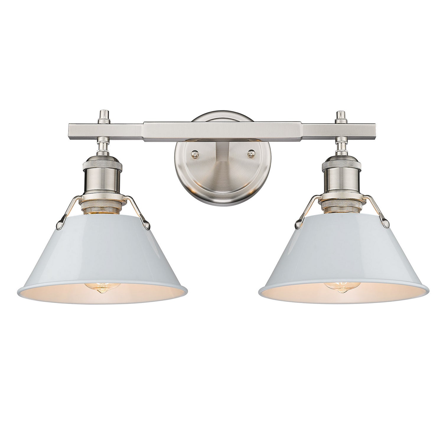 Golden - 3306-BA2 PW-DB - Two Light Bath Vanity - Orwell - Pewter