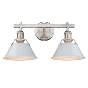 Golden - 3306-BA2 PW-DB - Two Light Bath Vanity - Orwell - Pewter