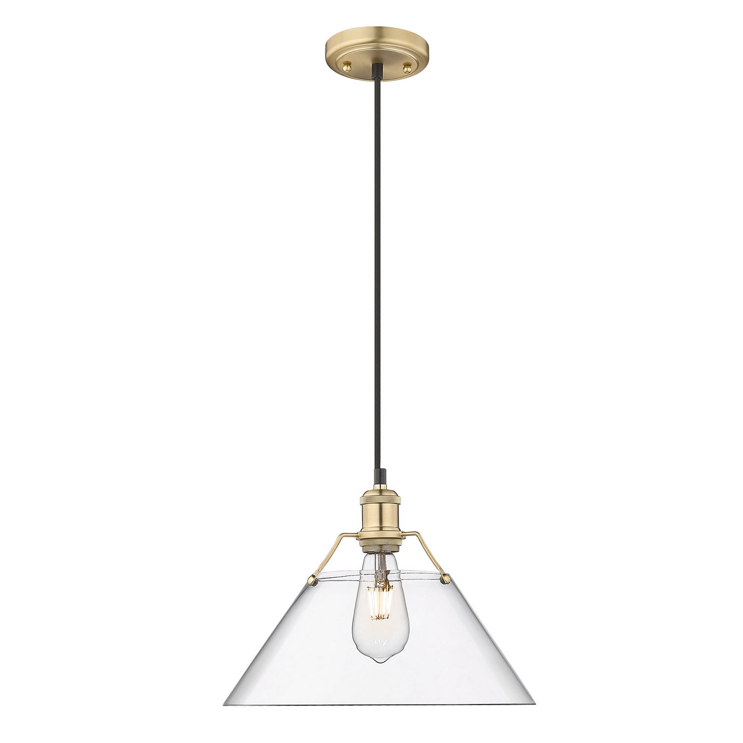 Golden - 3306-L BCB-CLR - One Light Pendant - Orwell - Brushed Champagne Brass