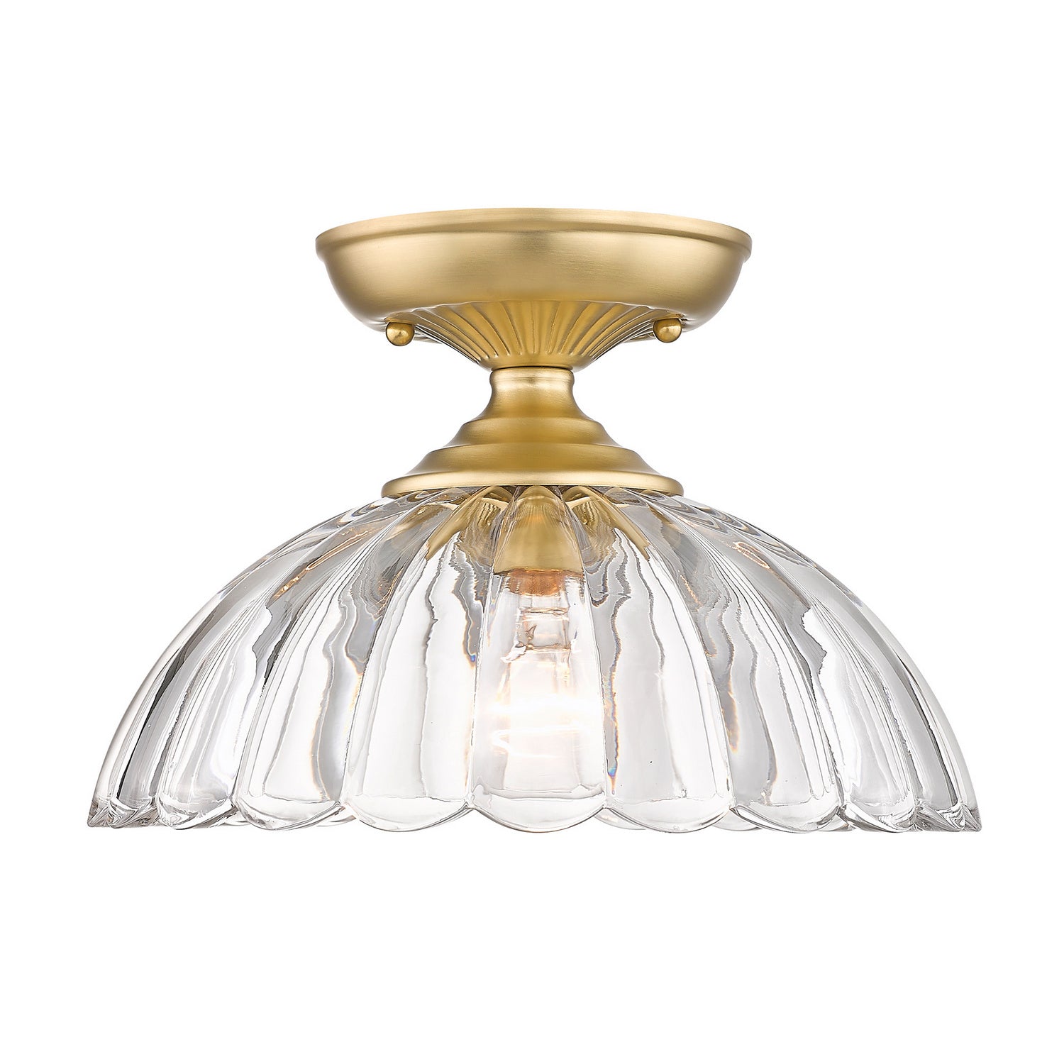 Golden - 6952-SF BCB-CLR - One Light Semi-Flush Mount - Audra - Brushed Champagne Brass