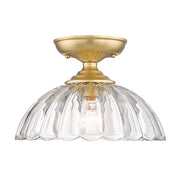 Golden - 6952-SF BCB-CLR - One Light Semi-Flush Mount - Audra - Brushed Champagne Brass