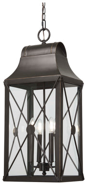 Minka-Lavery - 73298-143C - Four Light Outdoor Chain Hung - De Luz - Oil Rubbed Bronze w/Gold Highlights