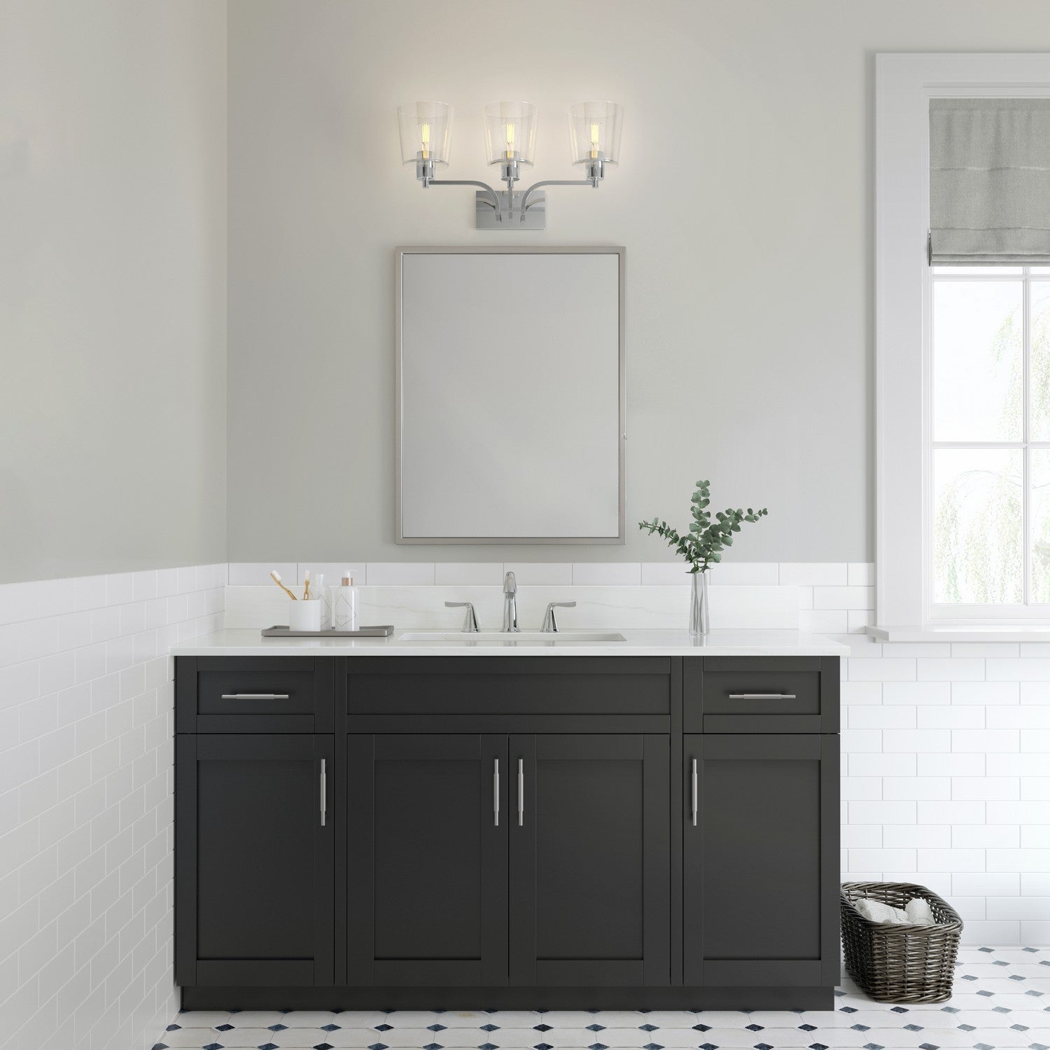 Millennium - 496003-CH - Three Light Vanity - Evalon - Chrome