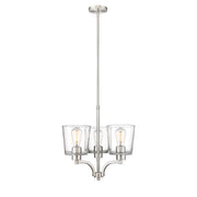 Millennium - 497003-BN - Three Light Chandelier - Evalon - Brushed Nickel
