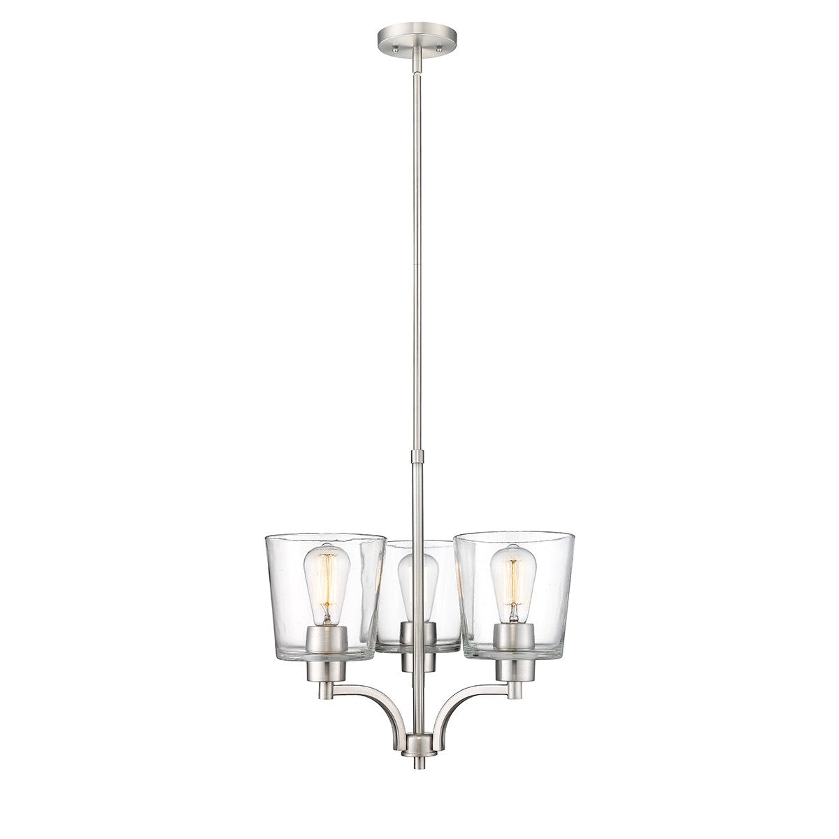 Millennium - 497003-BN - Three Light Chandelier - Evalon - Brushed Nickel