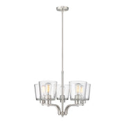 Millennium - 497005-BN - Five Light Chandelier - Evalon - Brushed Nickel