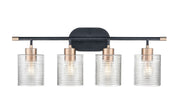Millennium - 9414-MB/MG - Four Light Vanity - Renitta - Matte Black Modern Gold