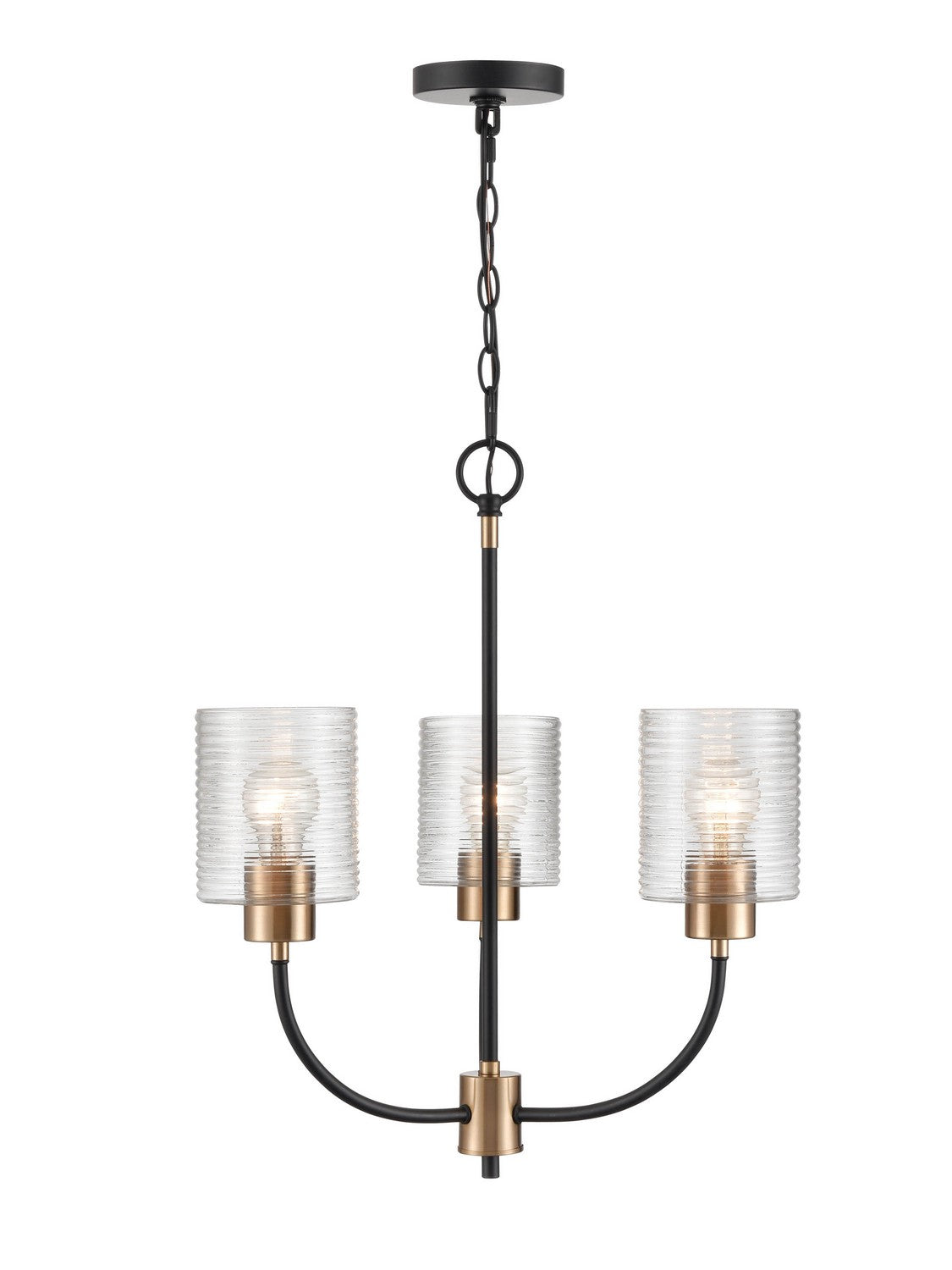 Millennium - 9423-MB/MG - Three Light Chandelier - Renitta - Matte Black Modern Gold
