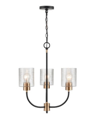 Millennium - 9423-MB/MG - Three Light Chandelier - Renitta - Matte Black Modern Gold