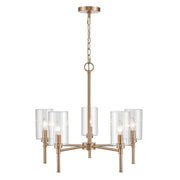 Millennium - 9915-MG - Five Light Chandelier - Chastine - Modern Gold