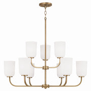 Capital Lighting - 448891AD-542 - Nine Light Chandelier - Lawson - Aged Brass