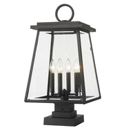 Z-Lite - 521PHBS-SQPM-BK - Four Light Outdoor Pier Mount - Broughton - Black