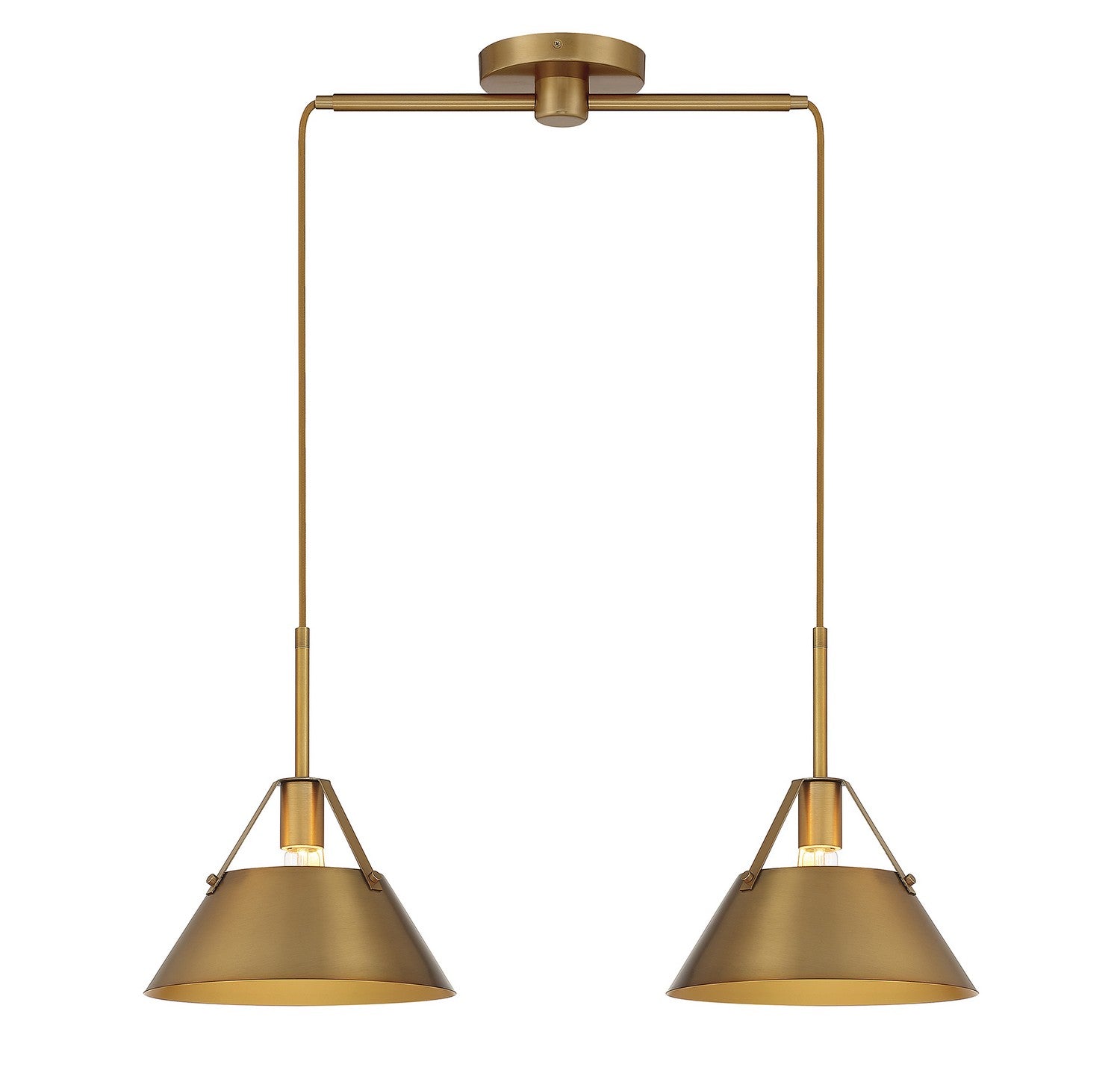 Meridian - M100107NB - Two Light Chandelier - Natural Brass