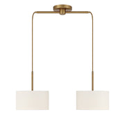 Meridian - M100109NB - Two Light Linear Chandelier - Natural Brass