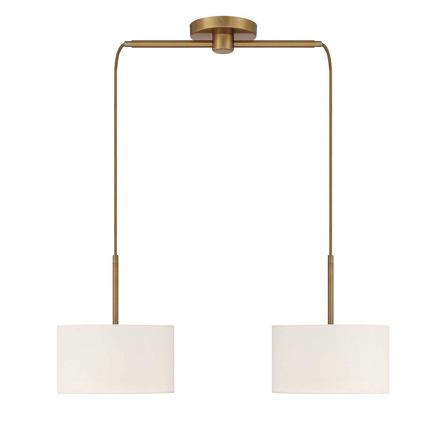 Meridian - M100109NB - Two Light Linear Chandelier - Natural Brass
