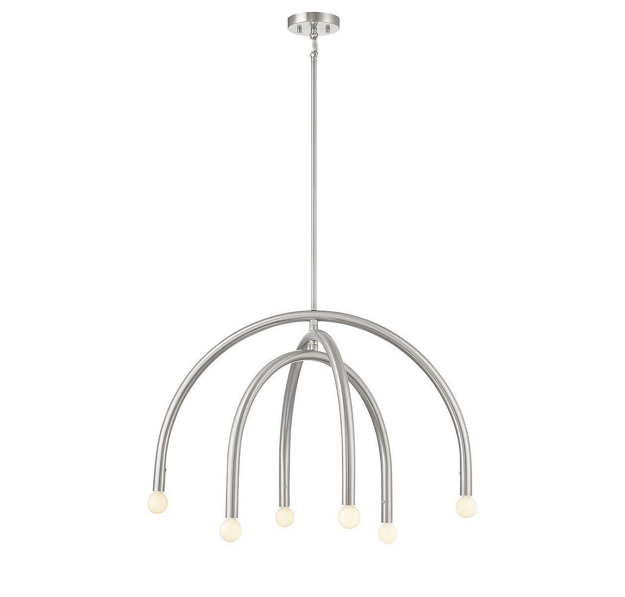 Meridian - M100115BN - Six Light Chandelier - Brushed Nickel