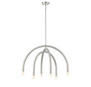 Meridian - M100115BN - Six Light Chandelier - Brushed Nickel