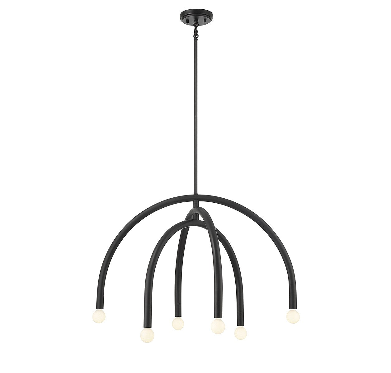 Meridian - M100115MBK - Six Light Chandelier - Matte Black