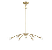 Meridian - M100116NB - Six Light Chandelier - Natural Brass