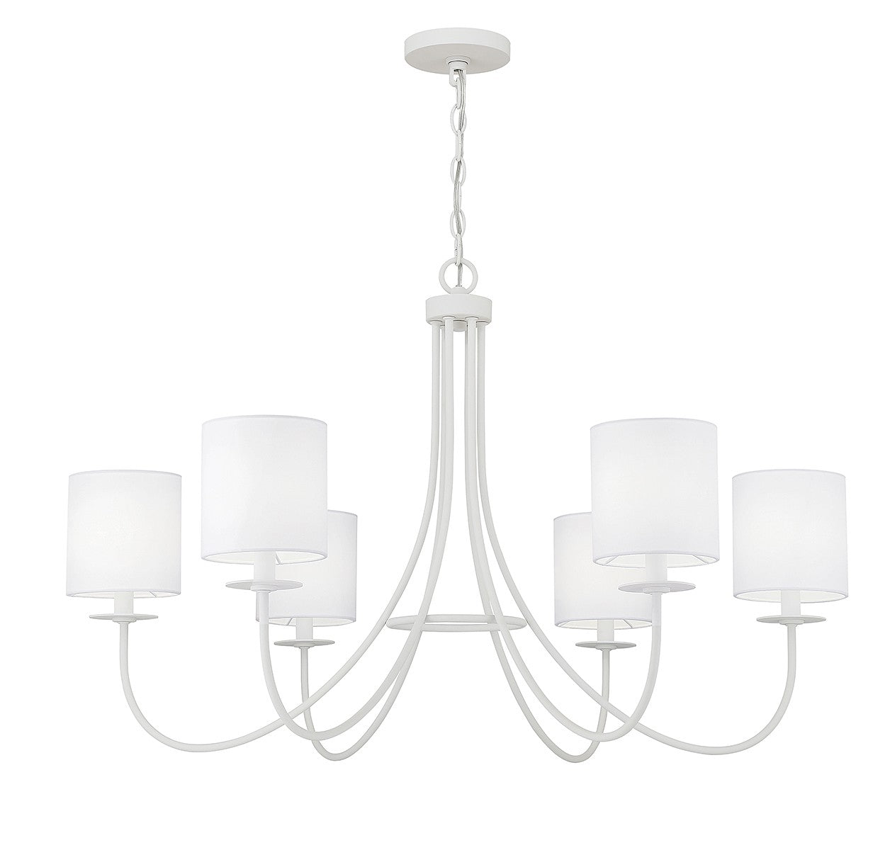 Meridian - M100117BQW - Six Light Chandelier - Bisque White