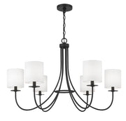 Meridian - M100117MBK - Six Light Chandelier - Matte Black