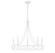Meridian - M100118DW - Five Light Chandelier - Distressed White