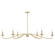 Meridian - M100119NB - Six Light Chandelier - Natural Brass