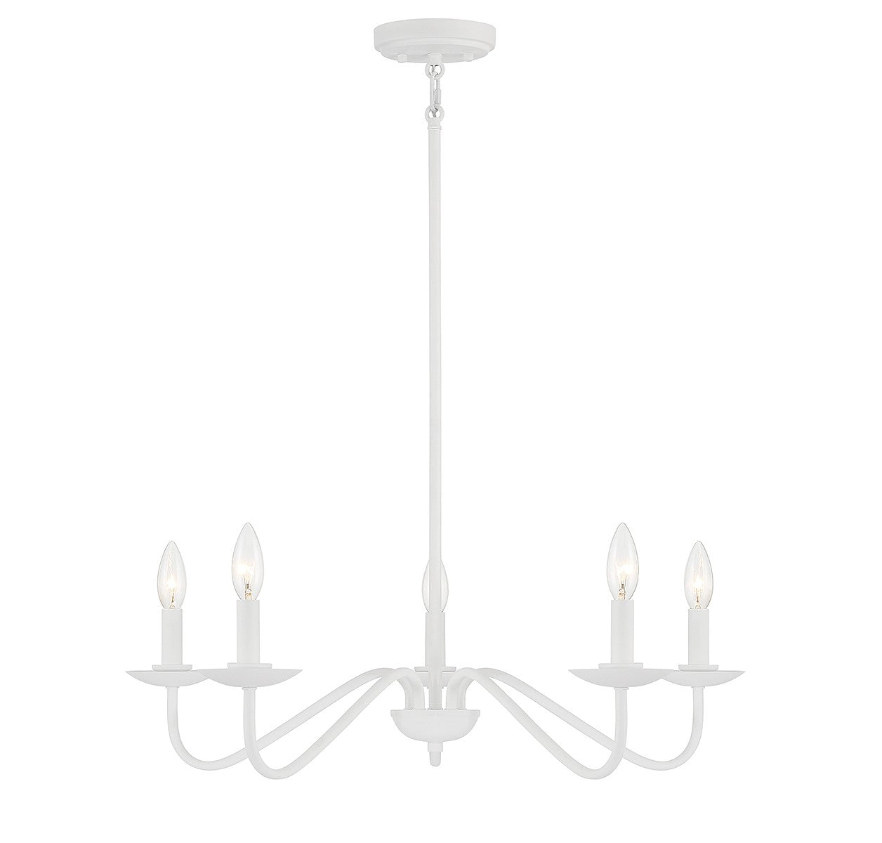 Meridian - M100120BQW - Five Light Chandelier - Bisque White