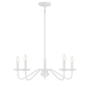 Meridian - M100120BQW - Five Light Chandelier - Bisque White