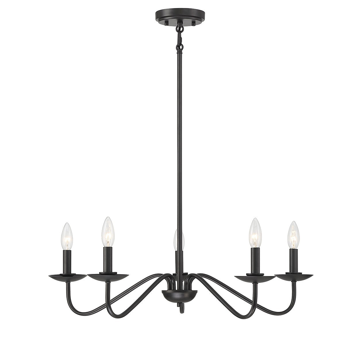 Meridian - M100120MBK - Five Light Chandelier - Matte Black