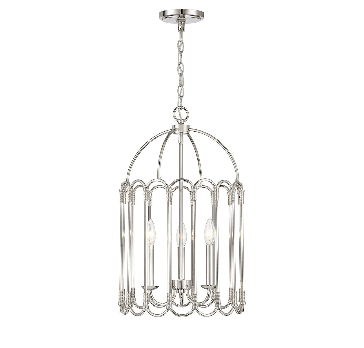 Meridian - M30011PN - Three Light Pendant - Polished Nickel
