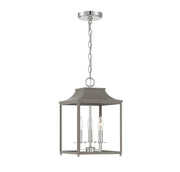 Meridian - M30013GRYPN - Three Light Pendant - Gray with Polished Nickel
