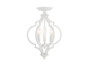 Meridian - M60055BQW - Three Light Convertible Semi-Flush or Pendant - Bisque White