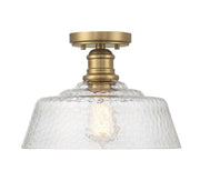 Meridian - M60070NB - One Light Semi-Flush Mount - Natural Brass