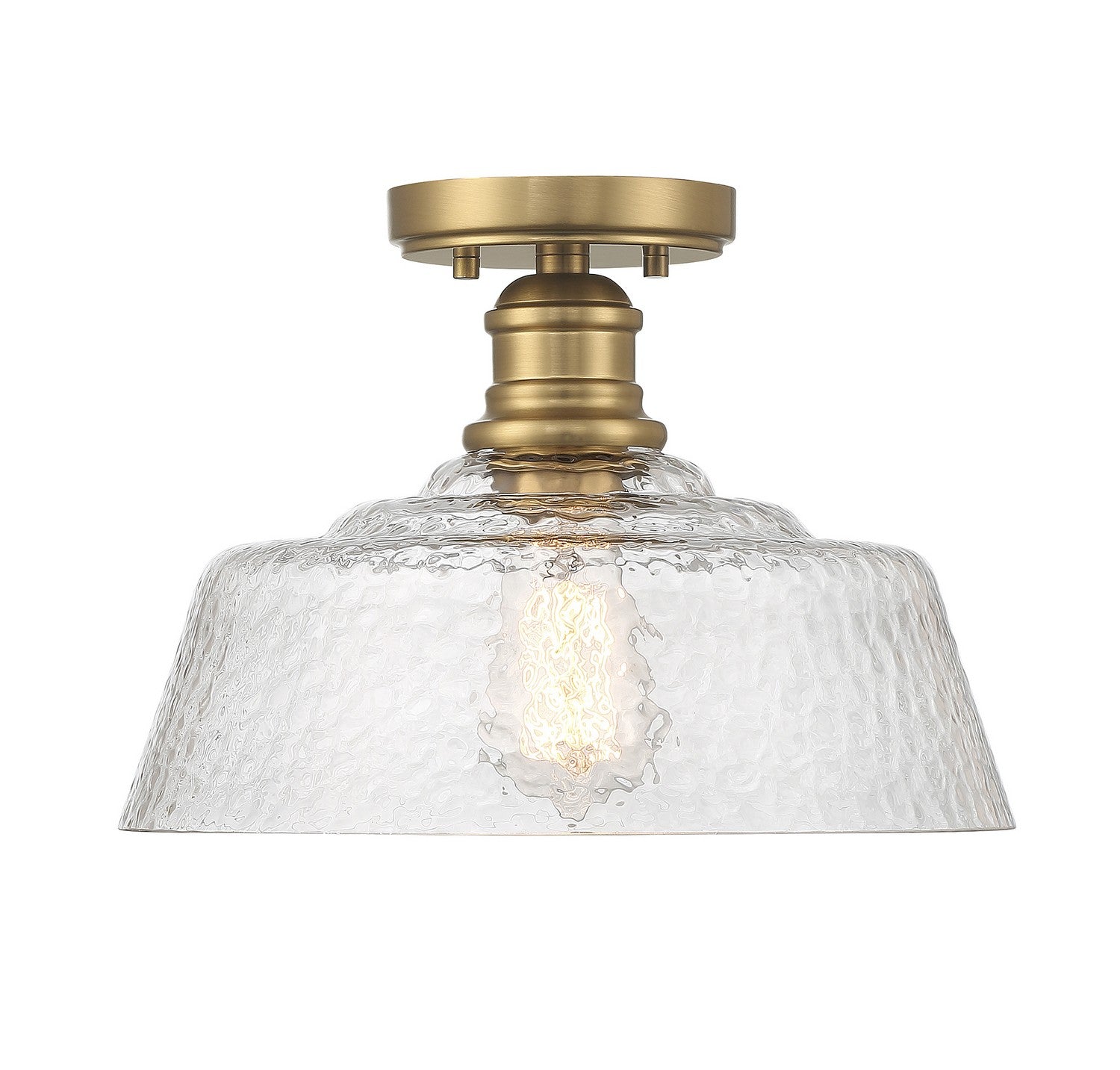 Meridian - M60070NB - One Light Semi-Flush Mount - Natural Brass