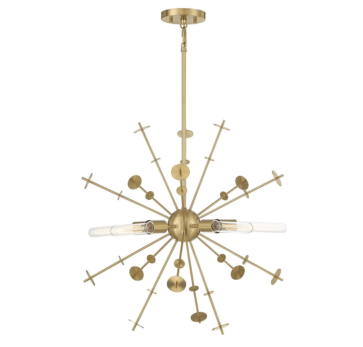 Meridian - M7027NB - Five Light Pendant - Natural Brass
