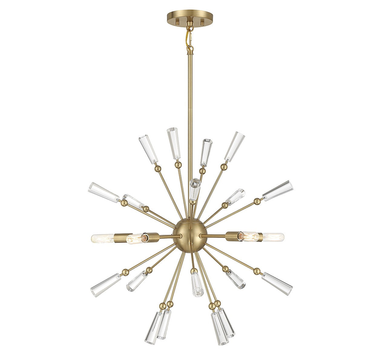 Meridian - M7028NB - Five Light Pendant - Natural Brass