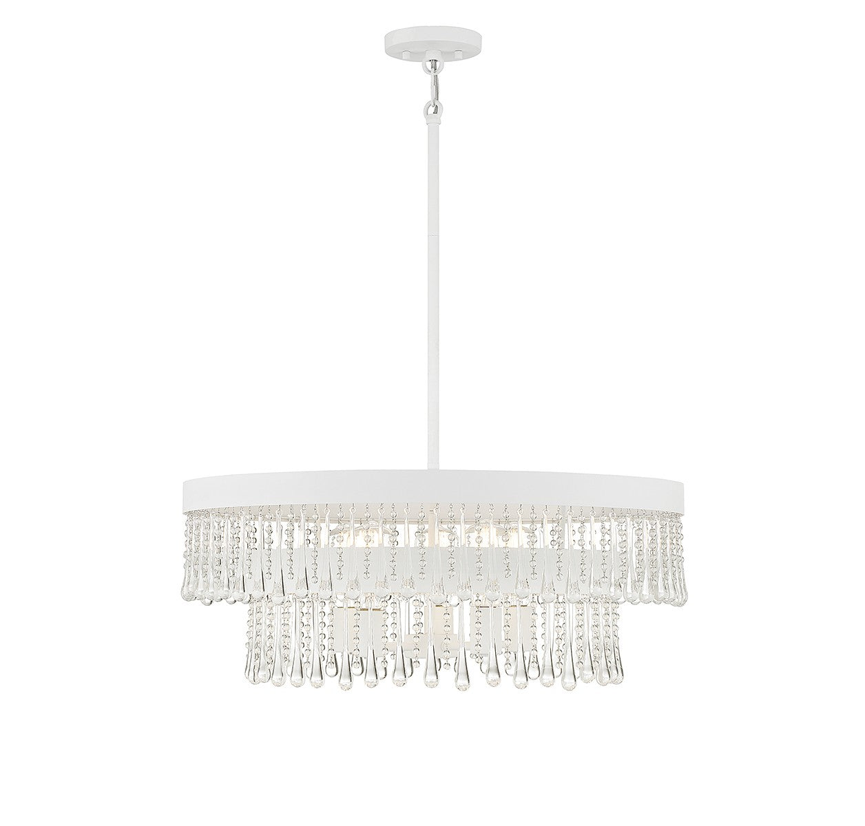 Meridian - M7038BQW - Six Light Pendant - Bisque White