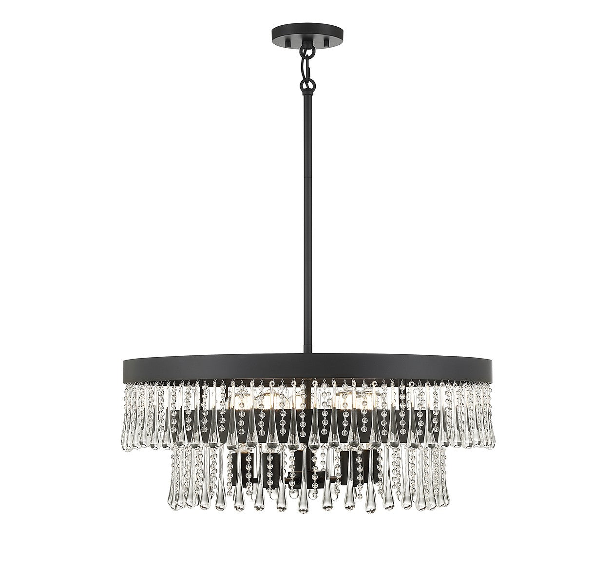 Meridian - M7038MBK - Six Light Pendant - Matte Black
